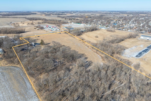 drone / aerial view featuring a rural view