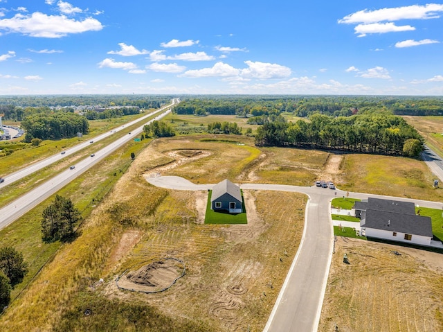 aerial view with a rural view