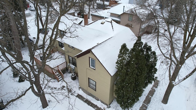 view of snowy aerial view