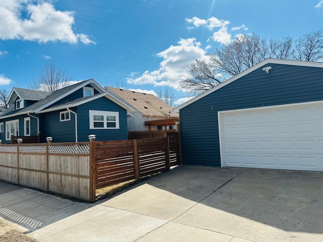 view of home's exterior featuring a garage