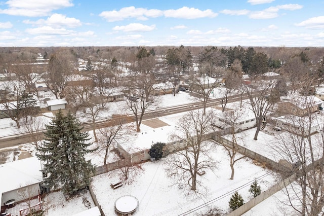 view of snowy aerial view