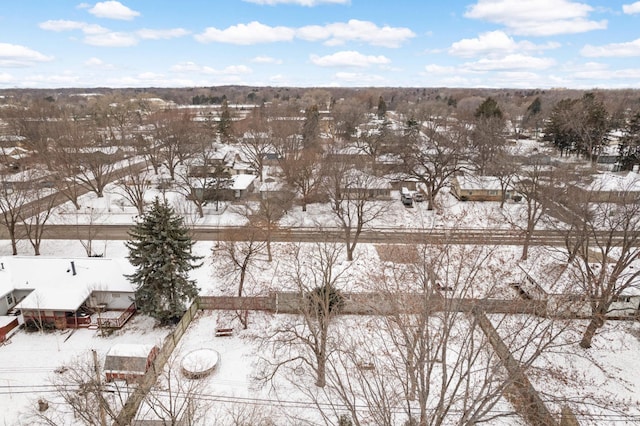 view of snowy aerial view