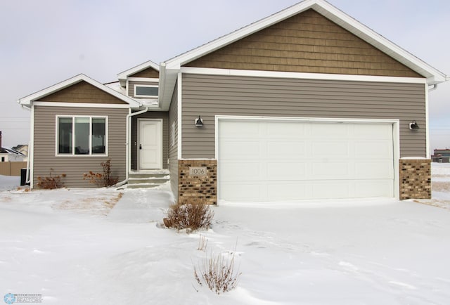 view of front of home with a garage