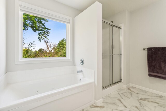 18338 Dove Ct, Eden Prairie, MN 55347 - bathroom featuring separate shower and tub