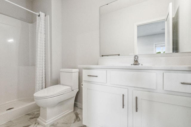 18338 Dove Ct, Eden Prairie, MN 55347 - bathroom with vanity, curtained shower, and toilet
