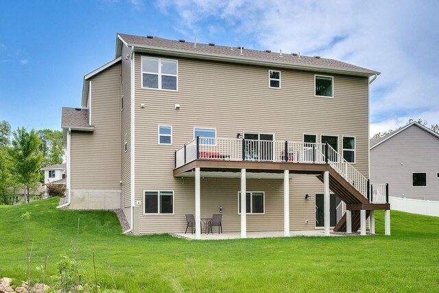 18338 Dove Ct, Eden Prairie, MN 55347 - rear view of property with a patio, a yard, and a deck