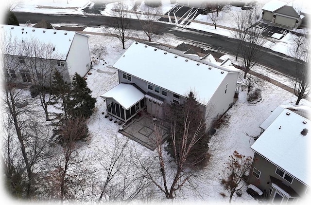 view of snowy aerial view