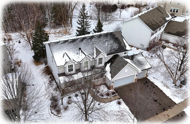 view of snowy aerial view