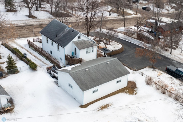 view of snowy aerial view