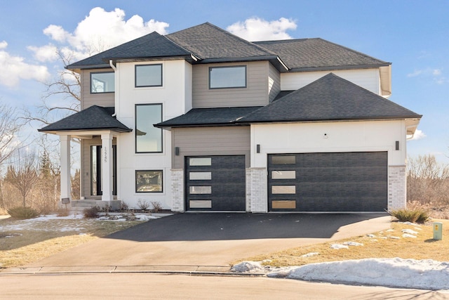 view of front of house with a garage