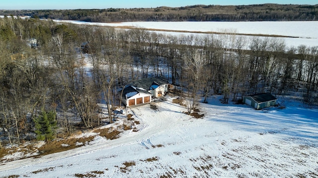 view of snowy aerial view