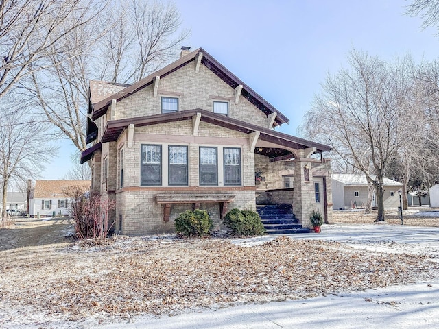 view of snow covered exterior