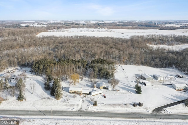 view of snowy aerial view