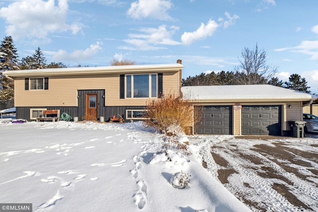 split foyer home with an attached garage