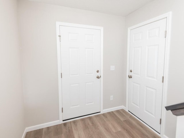 entryway with light wood-type flooring