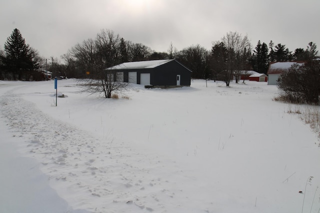 view of yard covered in snow