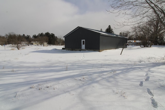 view of snow covered structure