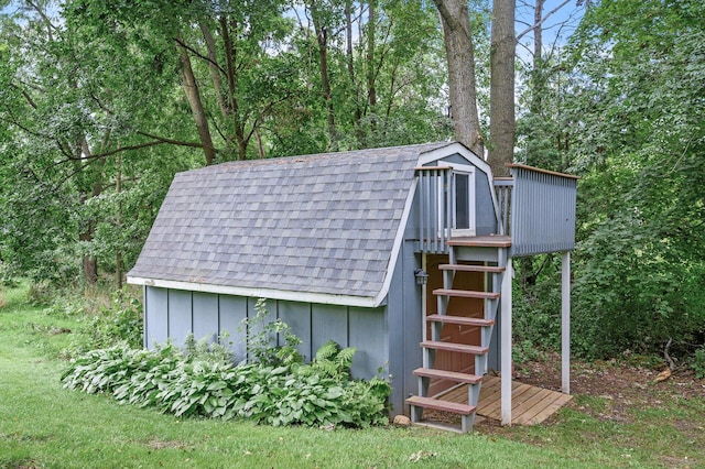 view of shed