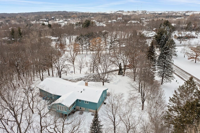 view of snowy aerial view