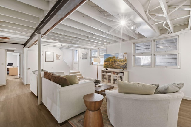 living room featuring hardwood / wood-style flooring