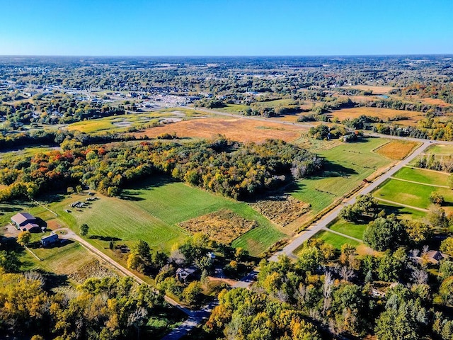 aerial view with a rural view