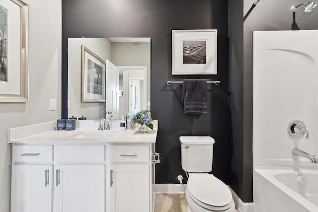 12450 Waterside Ct, Rogers, MN 55374 - bathroom featuring toilet, bathtub / shower combination, and vanity