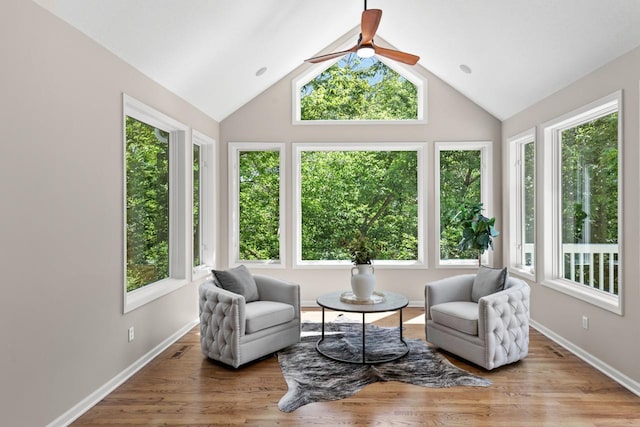 6229 Morningside Cir, Eden Prairie, MN 55344 - sunroom with healthy amount of natural light, lofted ceiling, and wood finished floors
