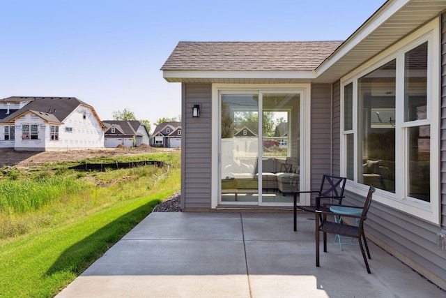 view of patio / terrace featuring a residential view