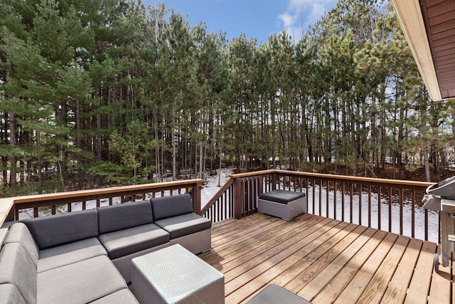 deck with an outdoor hangout area