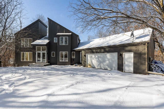 exterior space featuring a garage