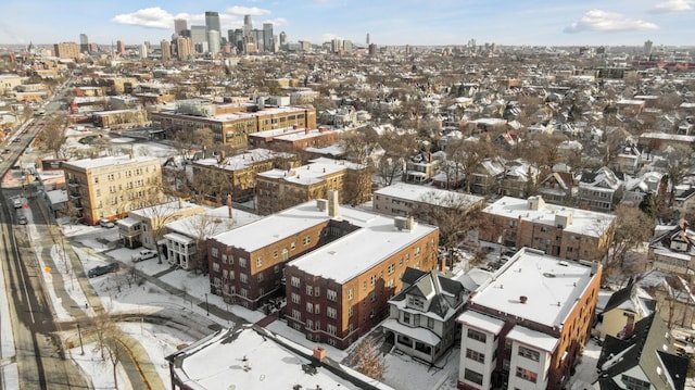 aerial view featuring a view of city