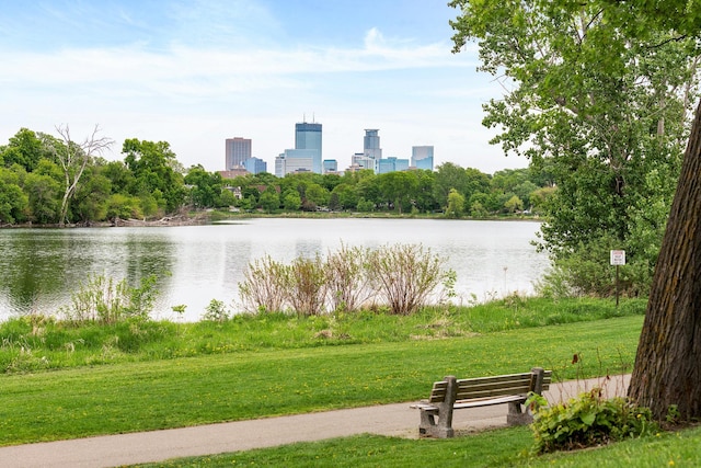 water view with a view of city