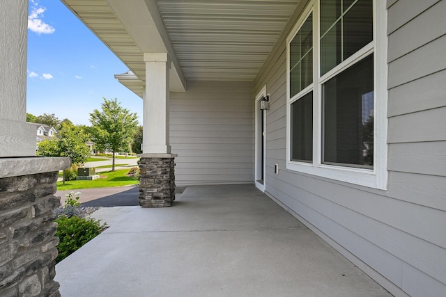 view of patio featuring covered porch