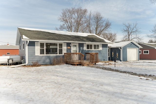 view of single story home