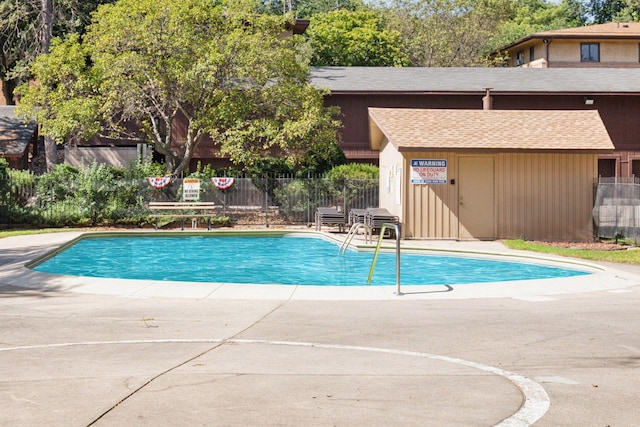 view of pool with a patio area