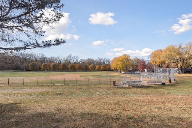 view of yard with a rural view