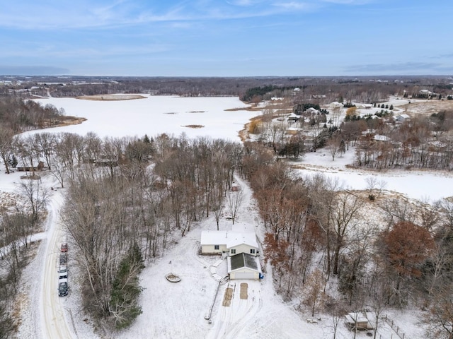 view of snowy aerial view