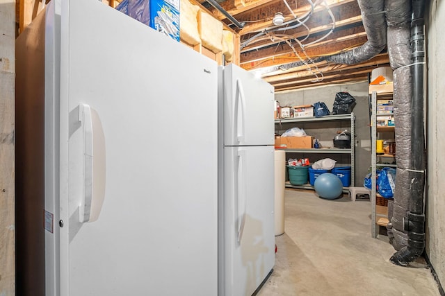 interior space with white fridge