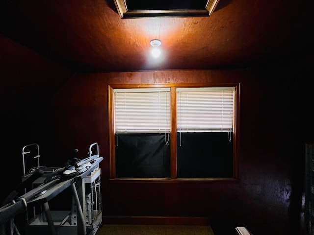 interior space featuring wood ceiling