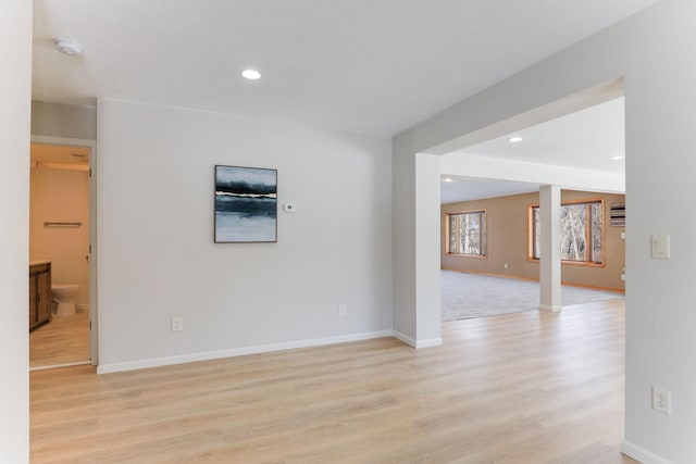 3571 Centerville Rd, Vadnais Heights, MN 55127 - empty room with light wood finished floors, recessed lighting, a smoke detector, and baseboards