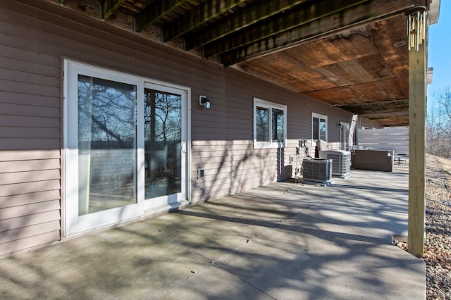 view of patio / terrace with central AC and an outdoor hangout area