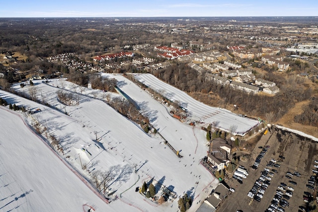 view of snowy aerial view