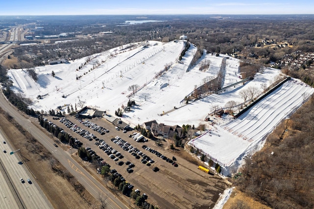 view of snowy aerial view