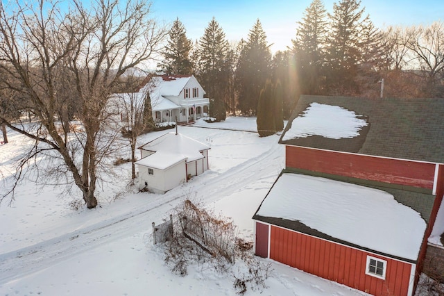 view of snowy aerial view