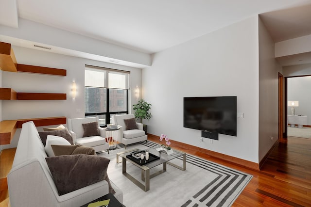 living room featuring hardwood / wood-style flooring