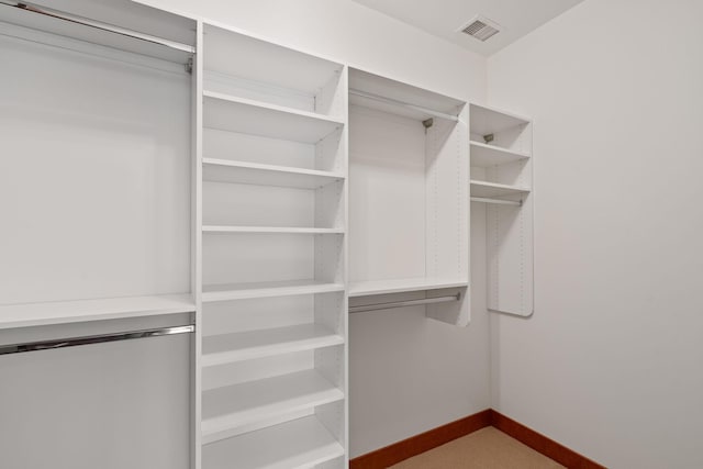 view of walk in closet