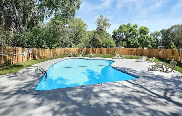 view of pool featuring a patio