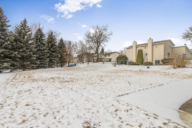 view of snowy yard