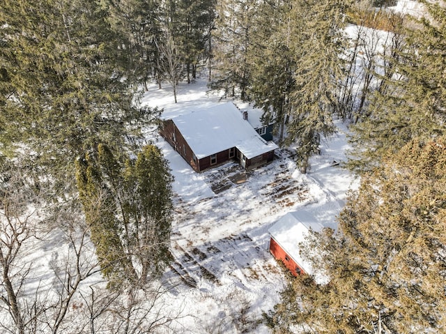 view of snowy aerial view