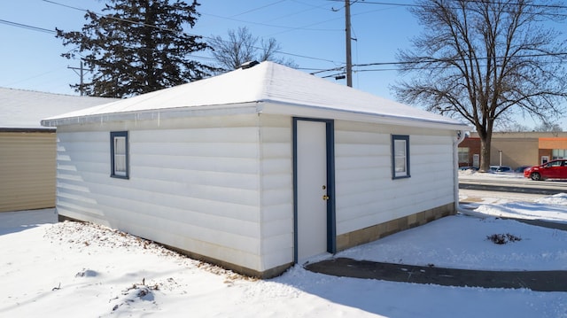 view of snow covered structure